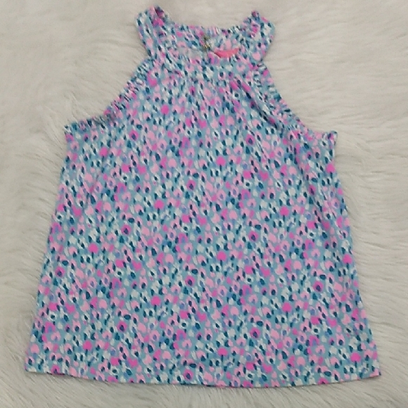 Lilly Pulitzer Tops - Lilly Pulitzer Jerrica Hottie Dottie Women's Top Size XXS Sleeveless Ruffle Trim